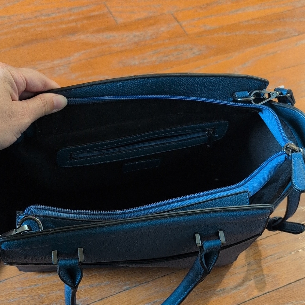 Structured Top-Handle Tote Bag in Blue - Picture 2 of 2